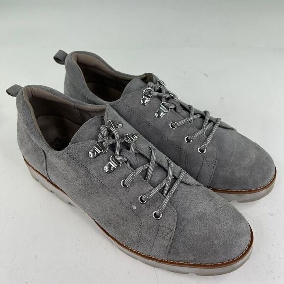 Vionic Ballari Gray Suede Oxfords Shoes US 9.5 Womens Lace-Up Combat Shoe - Picture 5 of 10